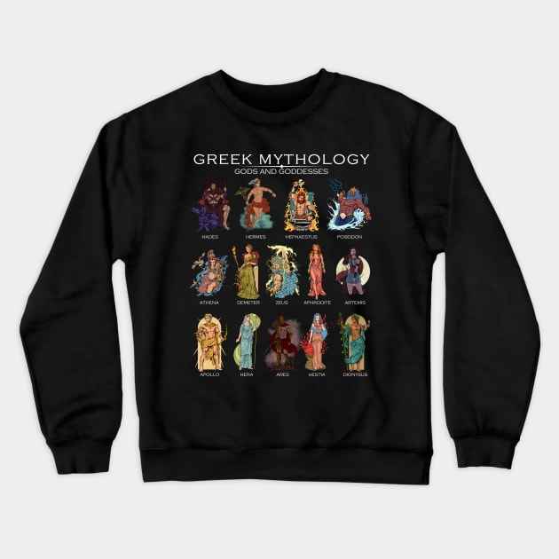 Gods of Greek mythology Crewneck Sweatshirt by Modern Medieval Design